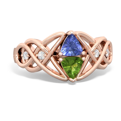 tanzanite-peridot celtic knot ring