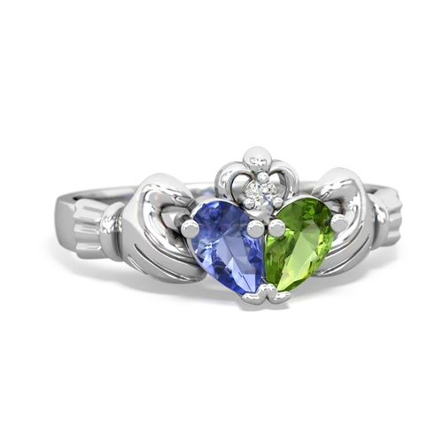 tanzanite-peridot claddagh ring