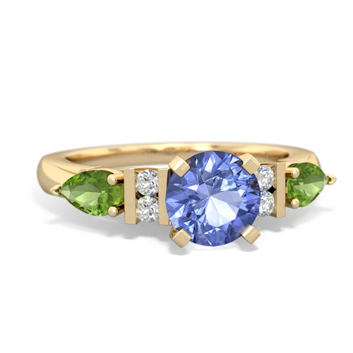 tanzanite-peridot engagement ring