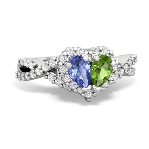 tanzanite-peridot engagement ring