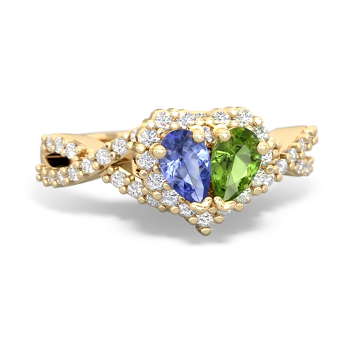 tanzanite-peridot engagement ring