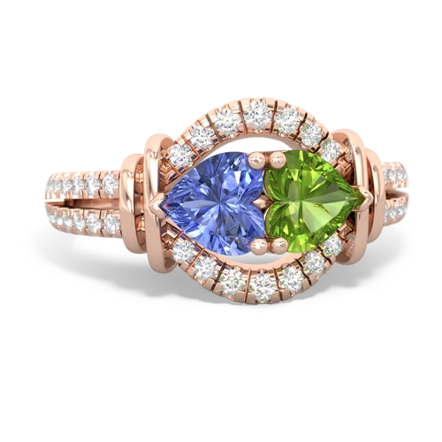 tanzanite-peridot pave keepsake ring