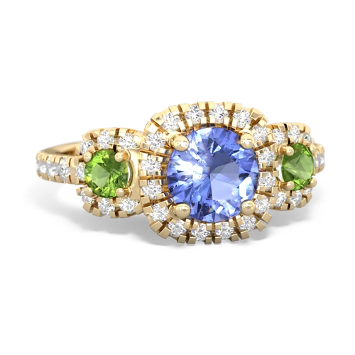 tanzanite-peridot three stone regal ring