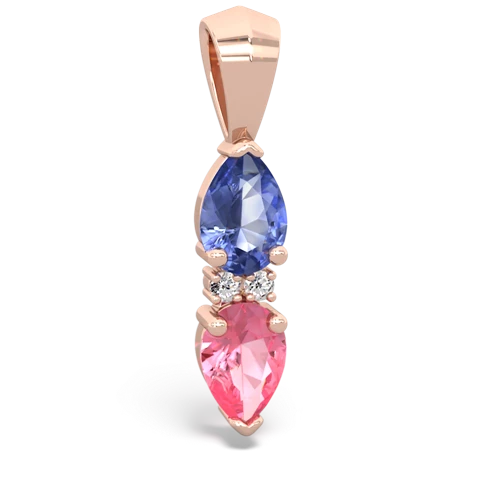 tanzanite-pink sapphire bowtie pendant