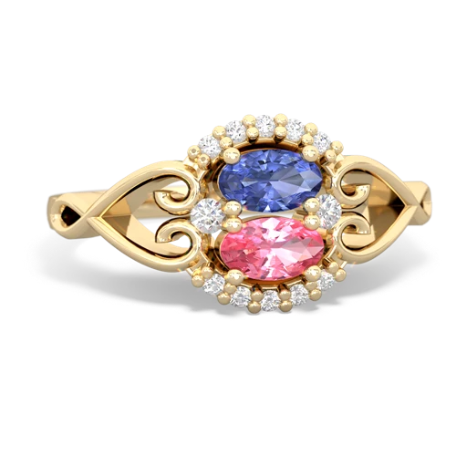 tanzanite-pink sapphire antique keepsake ring