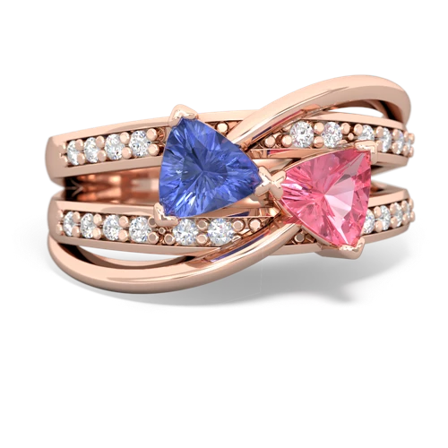 tanzanite-pink sapphire couture ring