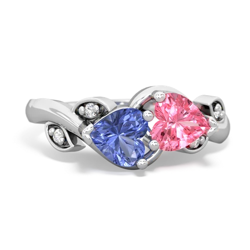 tanzanite-pink sapphire floral keepsake ring