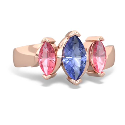 tanzanite-pink sapphire keepsake ring