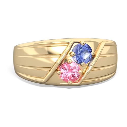 tanzanite-pink sapphire mens ring