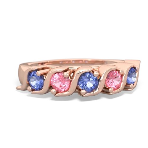 tanzanite-pink sapphire timeless ring