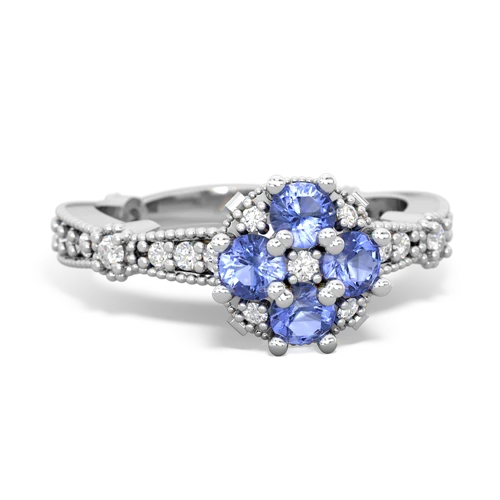 tanzanite art deco engagement ring