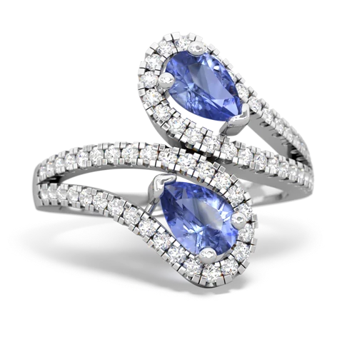 tanzanite pave swirls ring