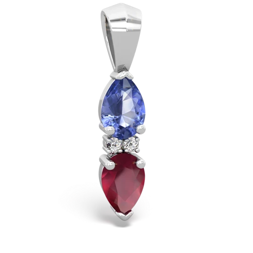 tanzanite-ruby bowtie pendant