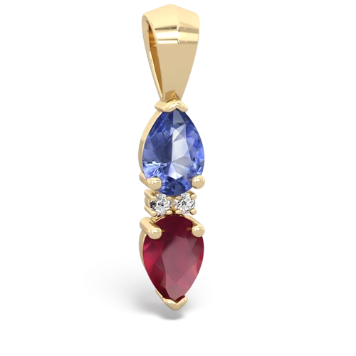tanzanite-ruby bowtie pendant