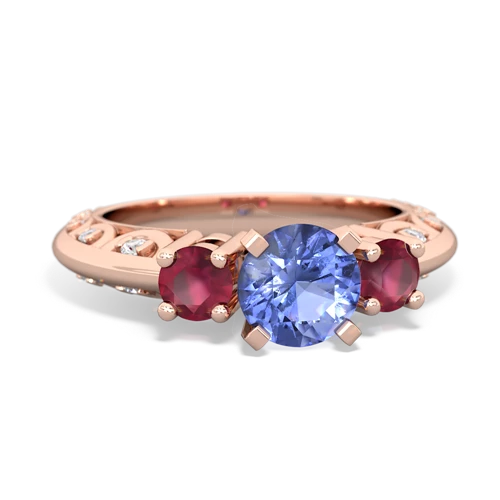 tanzanite-ruby engagement ring