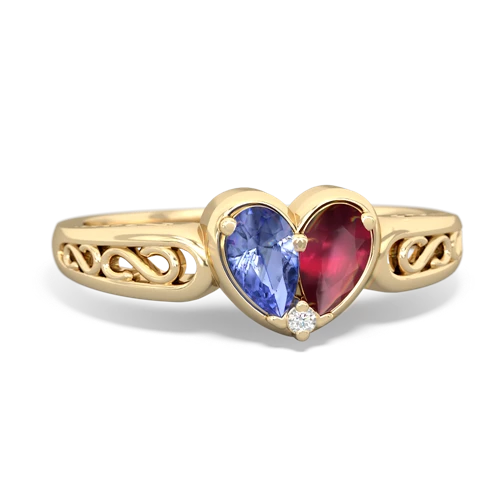 Tanzanite Ruby Rings in 14K Gold | JewelsForMe