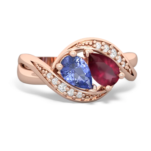 tanzanite-ruby keepsake curls ring