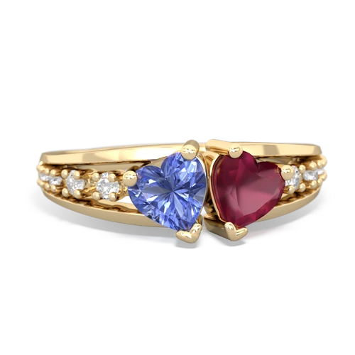 tanzanite-ruby modern ring