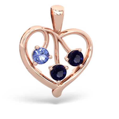 tanzanite-sapphire love heart pendant