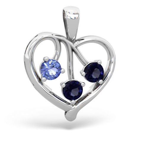 tanzanite-sapphire love heart pendant