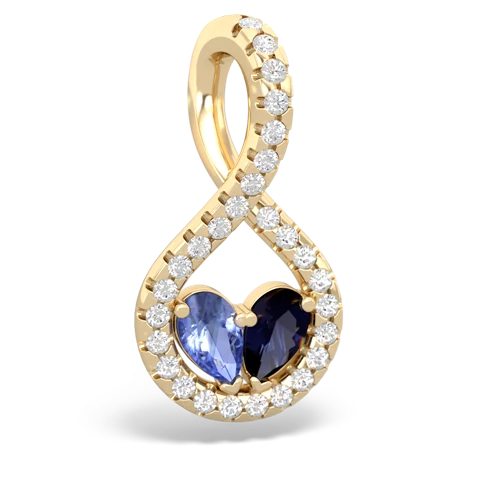 tanzanite-sapphire pave twist pendant