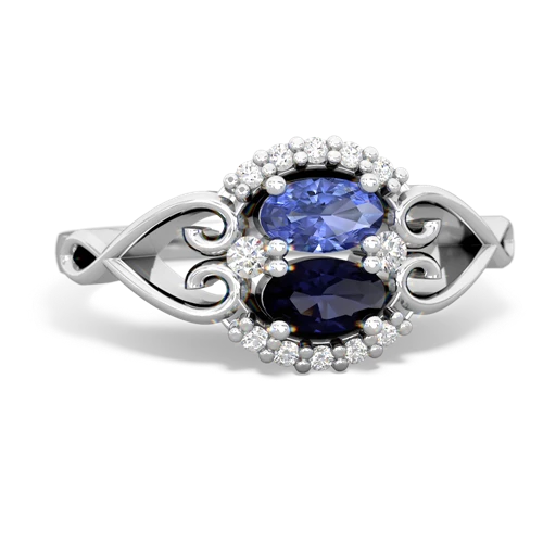 tanzanite-sapphire antique keepsake ring