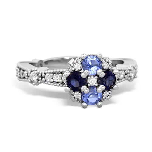 tanzanite-sapphire art deco engagement ring