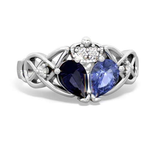 tanzanite-sapphire claddagh ring