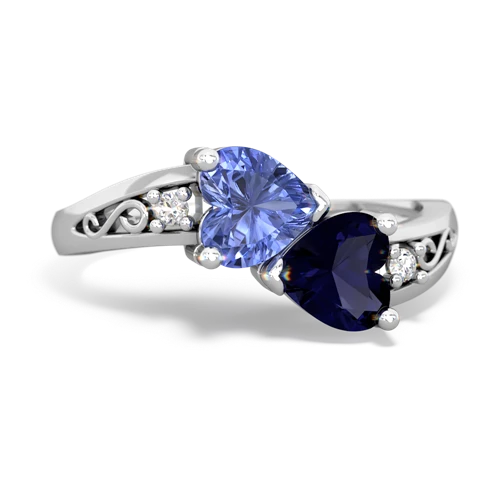 tanzanite-sapphire filligree ring