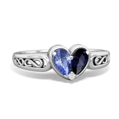 tanzanite-sapphire filligree ring