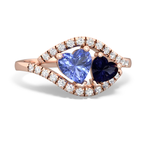 tanzanite-sapphire mother child ring