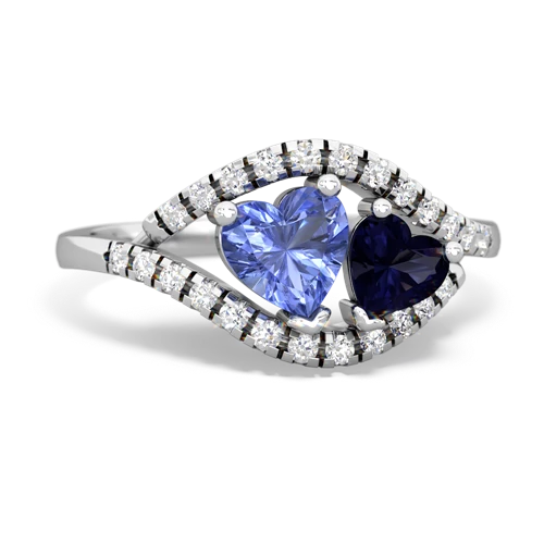 tanzanite-sapphire mother child ring