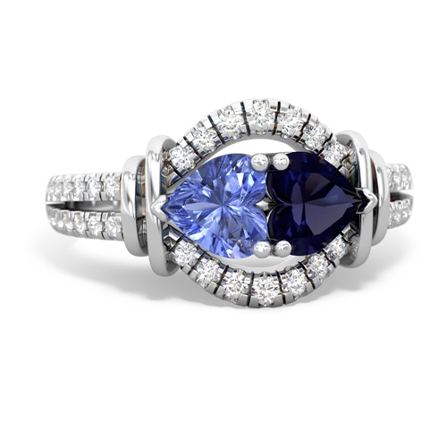 tanzanite-sapphire pave keepsake ring