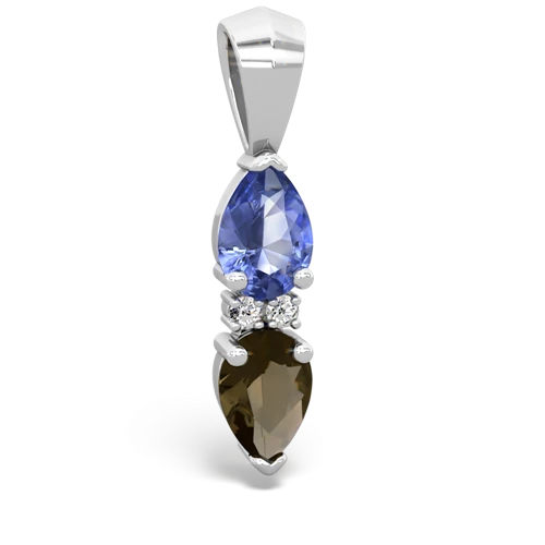 tanzanite-smoky quartz bowtie pendant