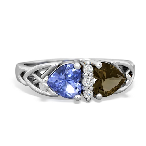 tanzanite-smoky quartz celtic ring