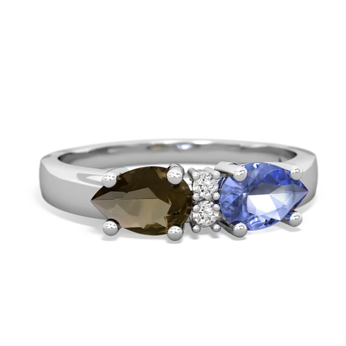 tanzanite-smoky quartz timeless ring