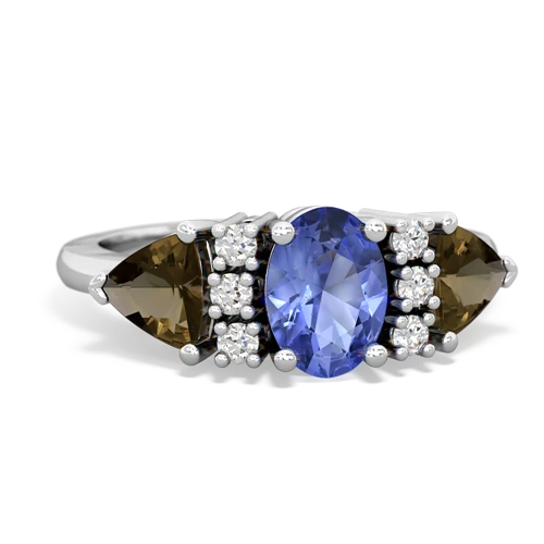 tanzanite-smoky quartz timeless ring