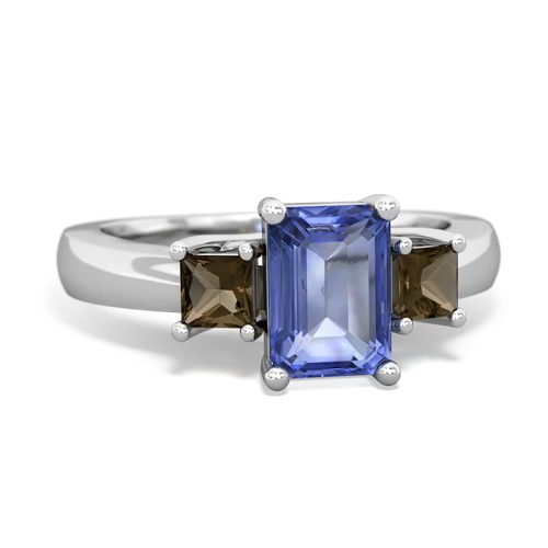 tanzanite-smoky quartz timeless ring