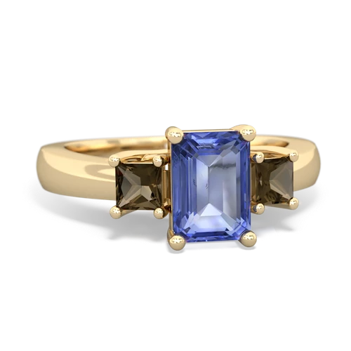 tanzanite-smoky quartz timeless ring