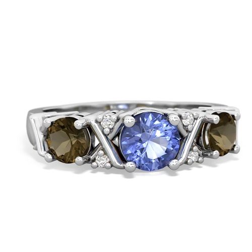 tanzanite-smoky quartz timeless ring