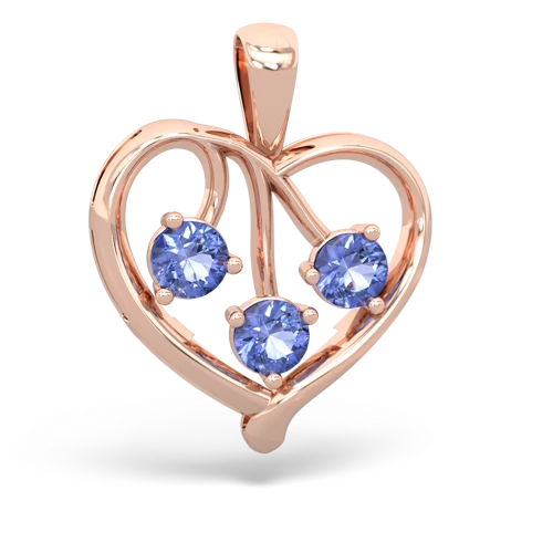 white topaz-ruby love heart pendant