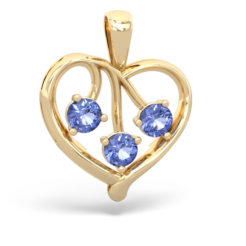 tanzanite-amethyst love heart pendant
