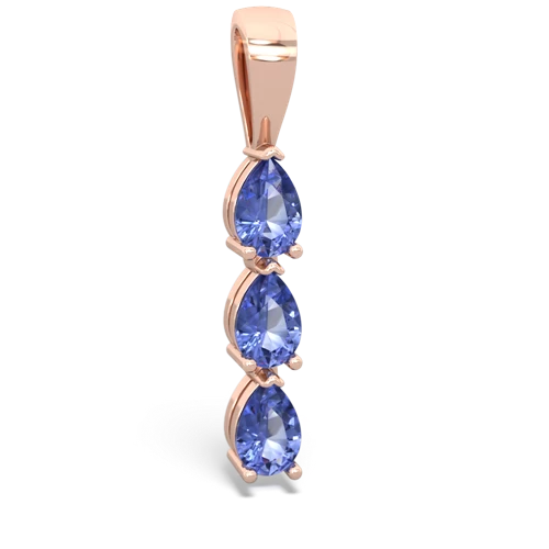 blue topaz-aquamarine three stone pendant