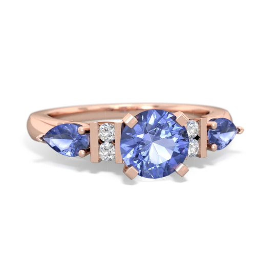 blue topaz-tourmaline engagement ring