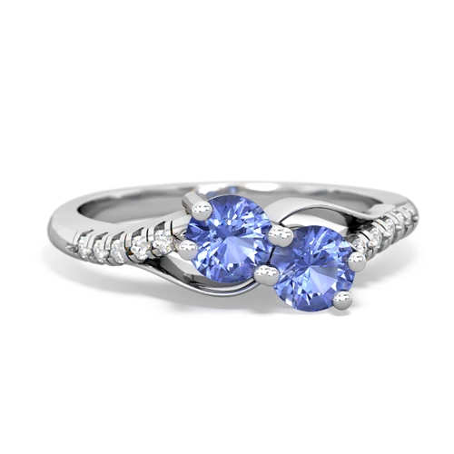 tanzanite-tanzanite two stone infinity ring