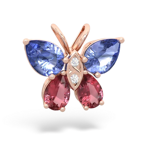 tanzanite-tourmaline butterfly pendant