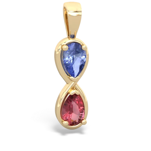 tanzanite-tourmaline infinity pendant