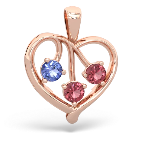 tanzanite-tourmaline love heart pendant