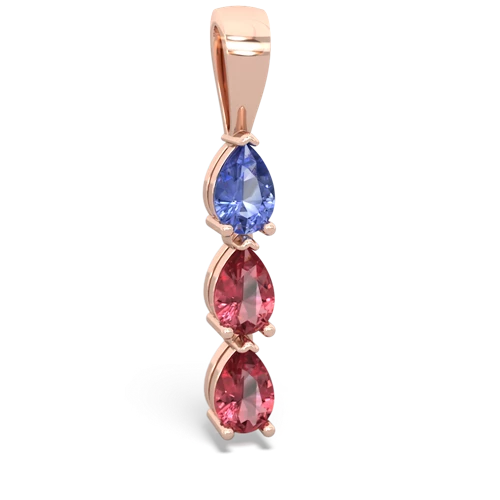 tanzanite-tourmaline three stone pendant