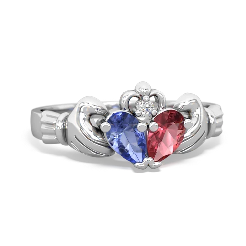 tanzanite-tourmaline claddagh ring